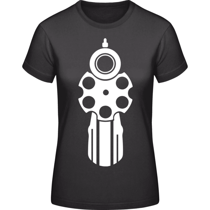 Look Into The Pistol Frauen T-Shirt contain pic