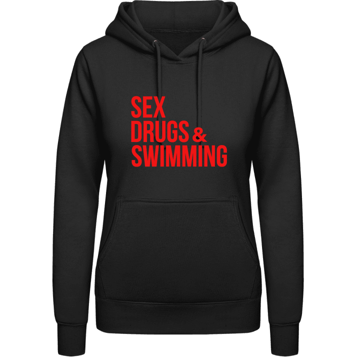 Sex Drugs Swimming Hoodie för kvinnor contain pic
