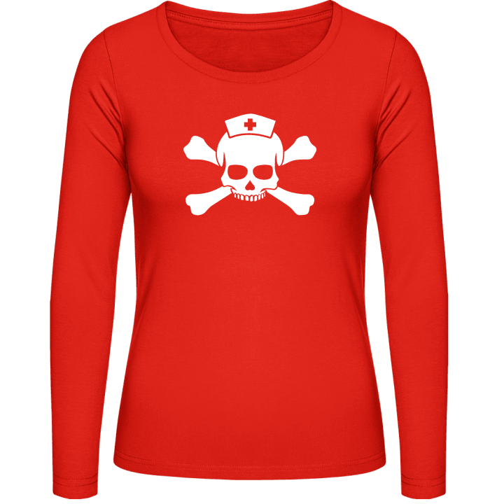 Nurse Skull Langermet skjorte for kvinner contain pic