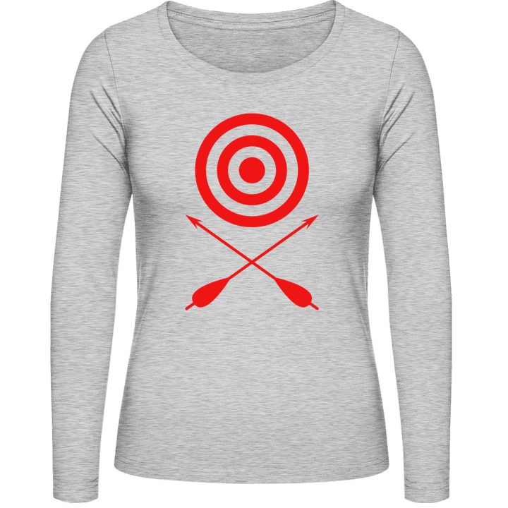 Archery Target And Crossed Arrows Frauen Langarmshirt contain pic
