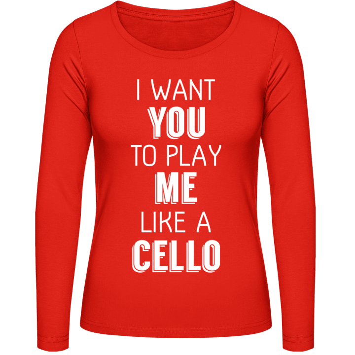 Play Me Like A Cello Langermet skjorte for kvinner contain pic
