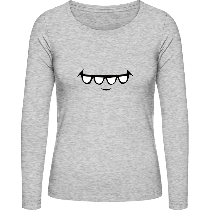 Teeth Comic Smile T-shirt à manches longues pour femmes contain pic