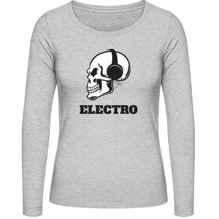 Electro Music Skull Vrouwen Lange Mouw Shirt contain pic