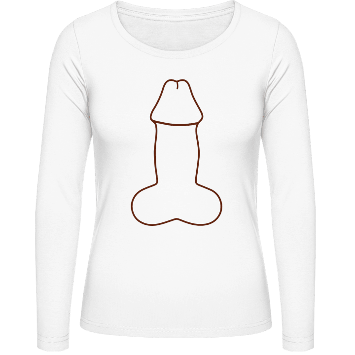 Penis Outline Langermet skjorte for kvinner contain pic