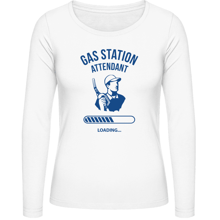 Gas Station Attendant Loading Vrouwen Lange Mouw Shirt contain pic