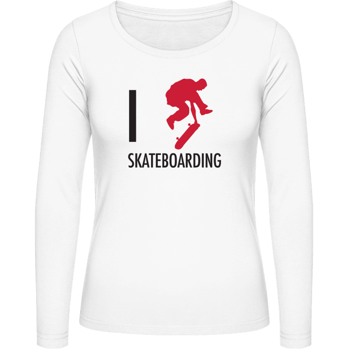 I Love Skateboarding Kvinnor långärmad skjorta contain pic