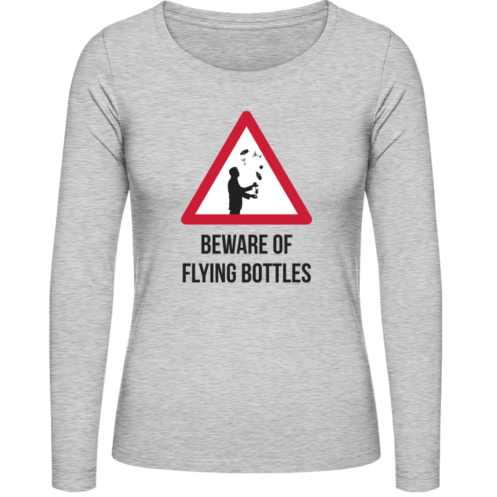 Beware Of Flying Bottles T-shirt à manches longues pour femmes contain pic