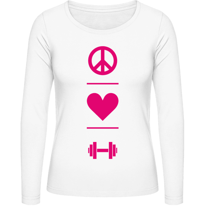 Peace Love Fitness Training Camisa de manga larga para mujer contain pic