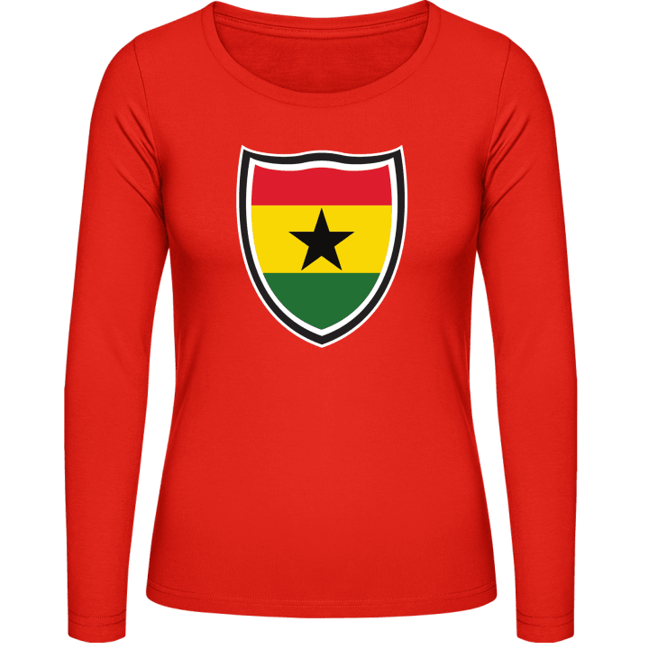 Ghana Flag Shield Camisa de manga larga para mujer contain pic