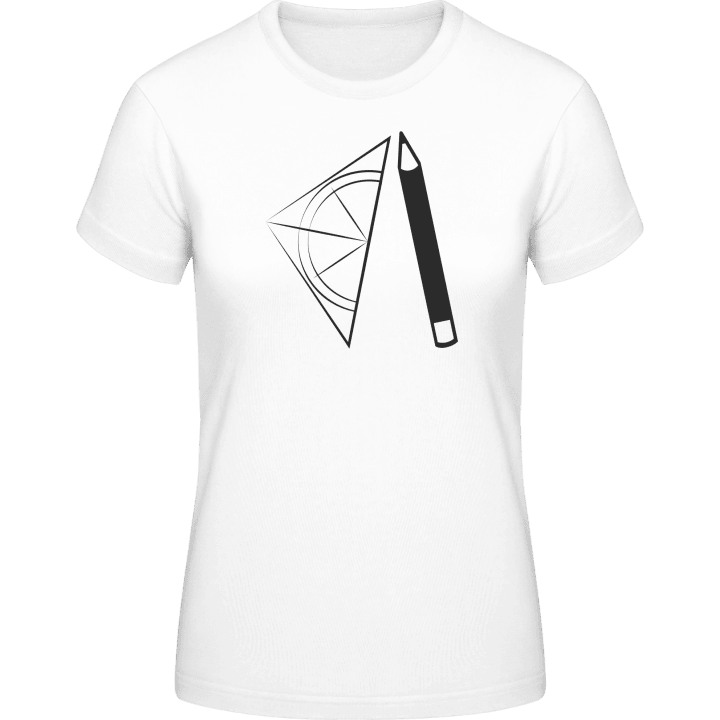 Geometry Pencil Triangle T-shirt för kvinnor contain pic