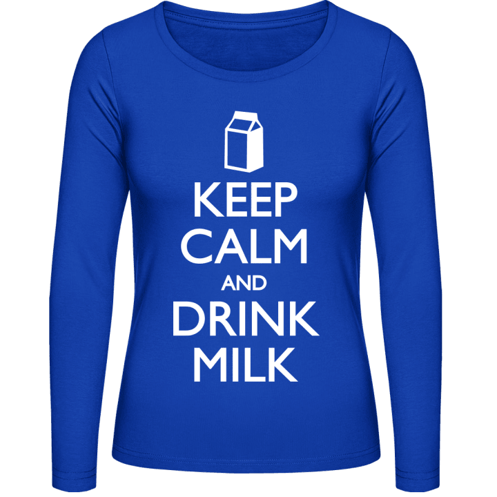 Keep Calm and drink Milk Langermet skjorte for kvinner contain pic