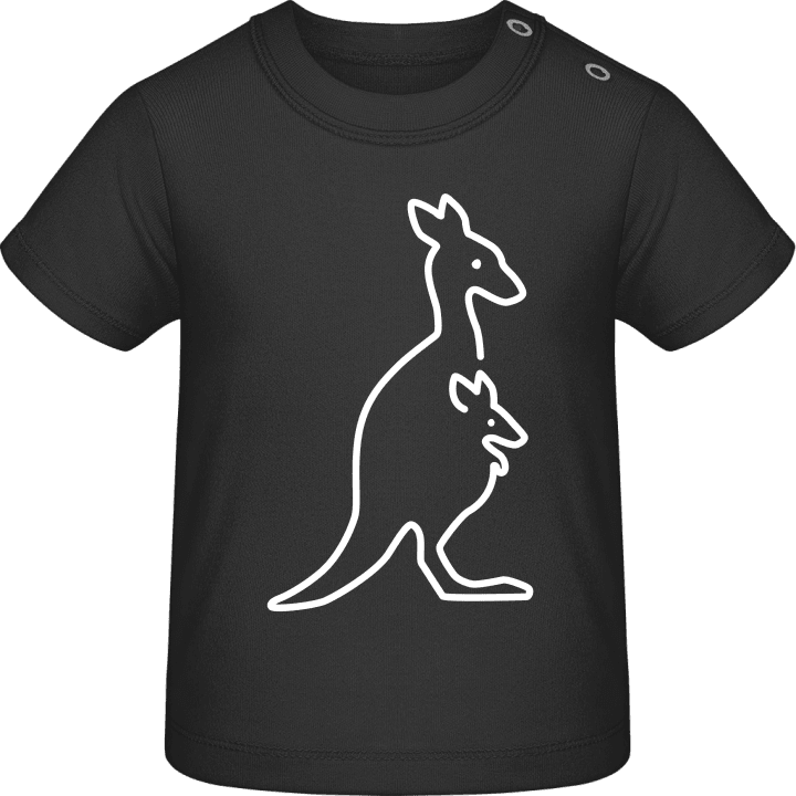 Kangaroo With Baby Lineart Baby T-Shirt 0 image