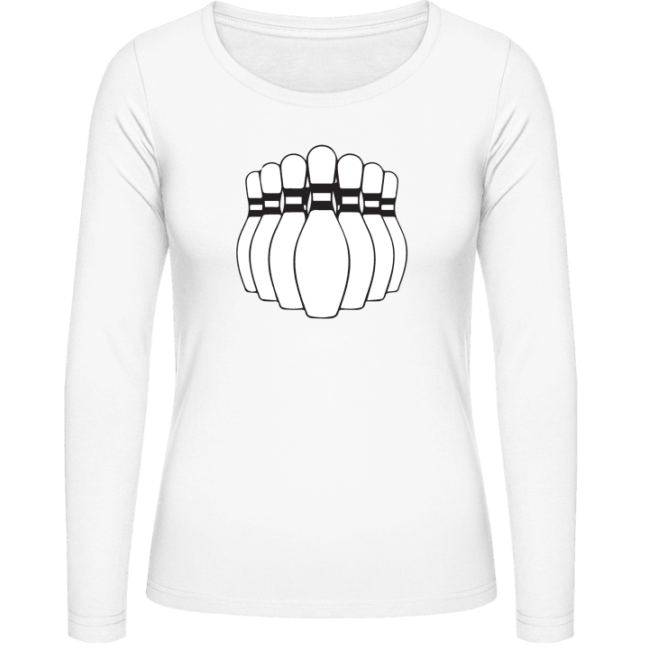 Bowling Ninepins Langermet skjorte for kvinner contain pic