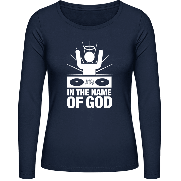 God Is A DJ Langermet skjorte for kvinner contain pic