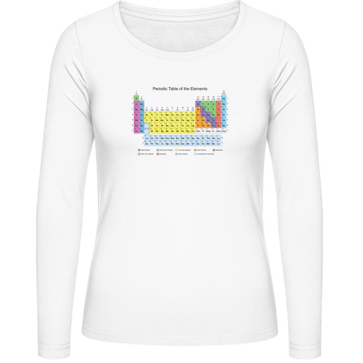 Periodic Table of the Elements Langermet skjorte for kvinner contain pic
