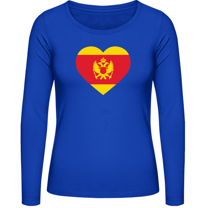 Montenegro Heart Flag Langermet skjorte for kvinner contain pic