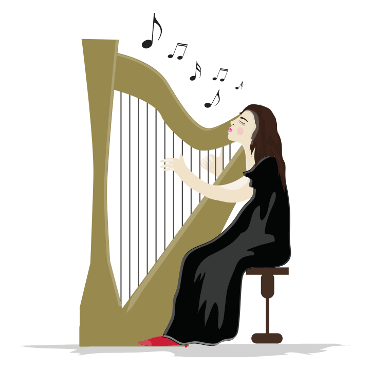 Harp Playing Woman Delantal de cocina 0 image