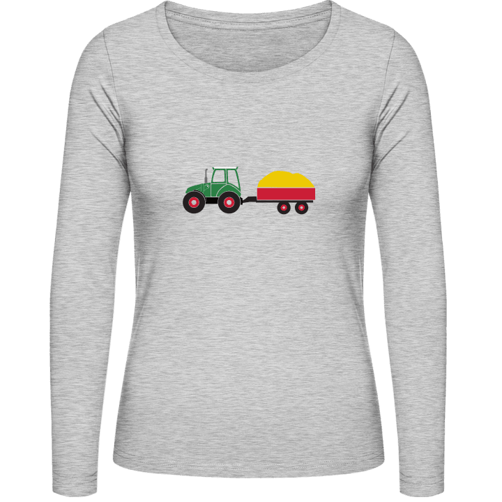 Tractor Illustration T-shirt à manches longues pour femmes contain pic