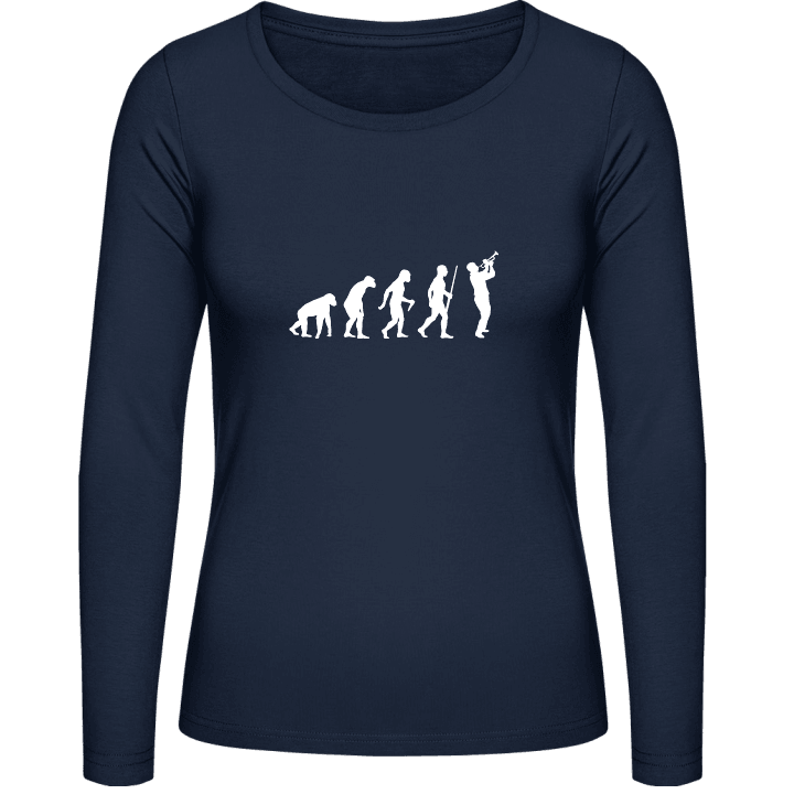 Trumpet Player Evolution Langermet skjorte for kvinner contain pic