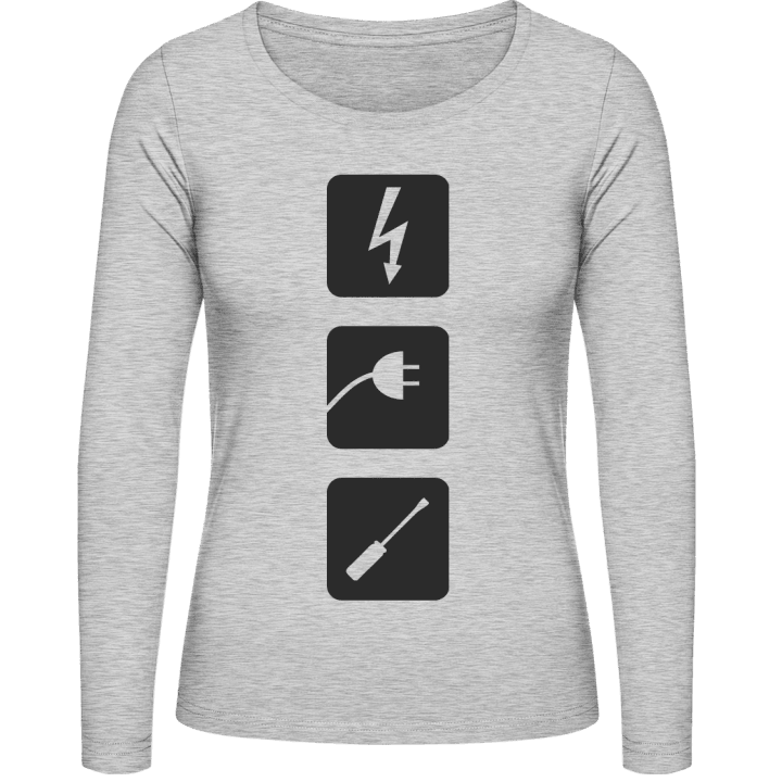 Electrician Icons Camisa de manga larga para mujer contain pic