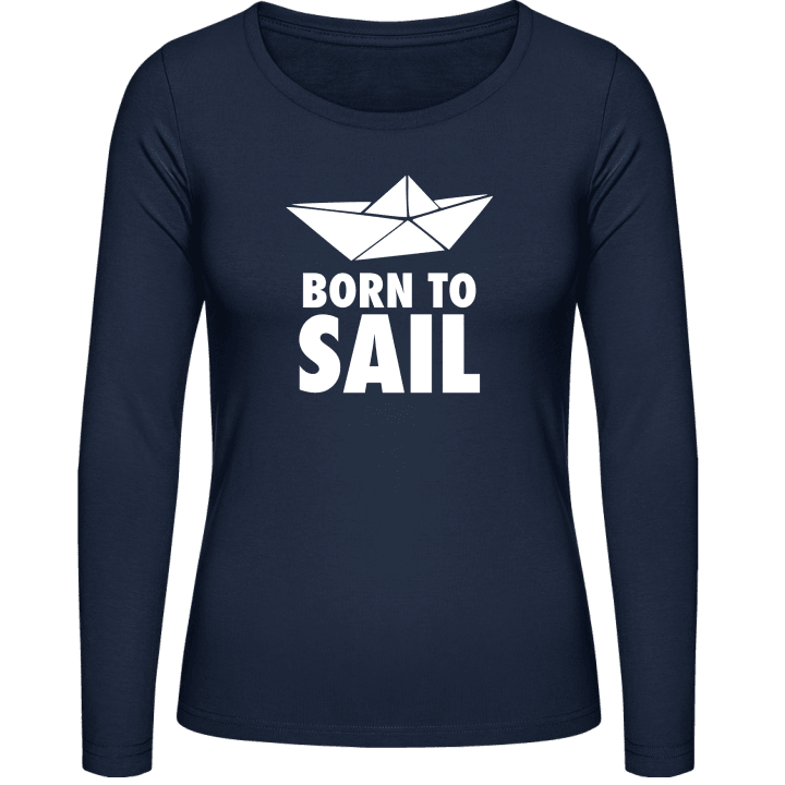 Born To Sail Paper Boat Vrouwen Lange Mouw Shirt 0 image
