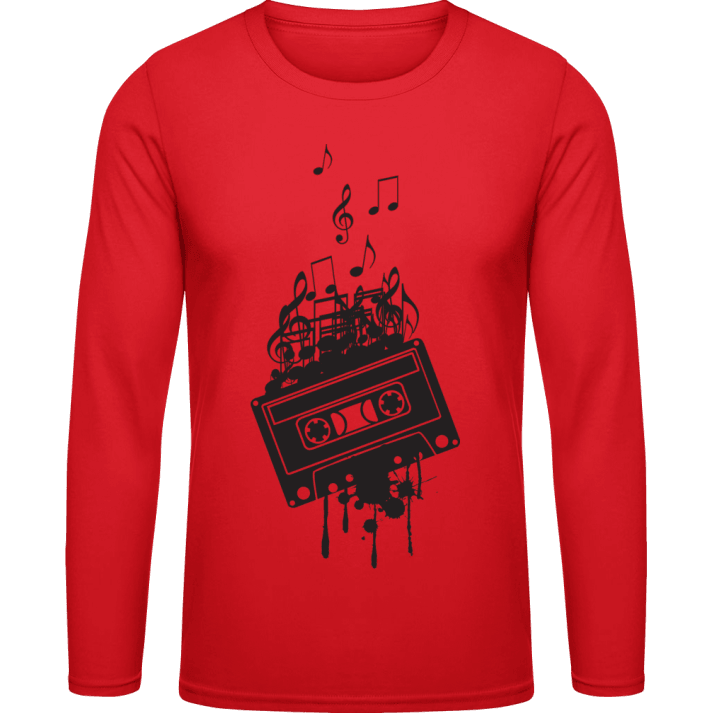 Music Cassette And Music Notes T-shirt à manches longues contain pic