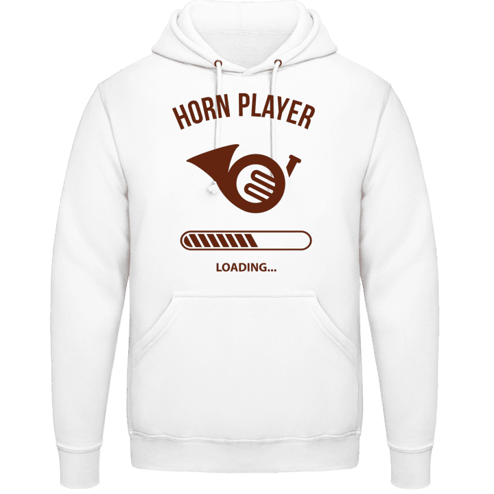 Horn Player Loading Felpa con cappuccio contain pic