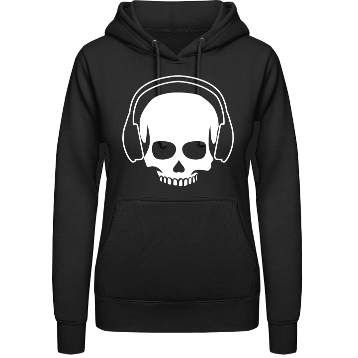 Skull with Headphone Hoodie för kvinnor contain pic