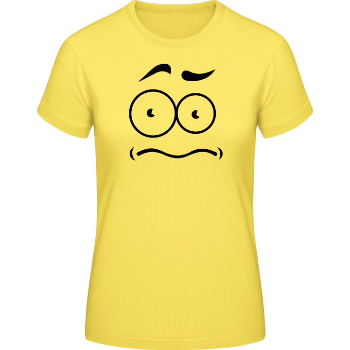 Smiley Face Puzzled T-shirt för kvinnor contain pic