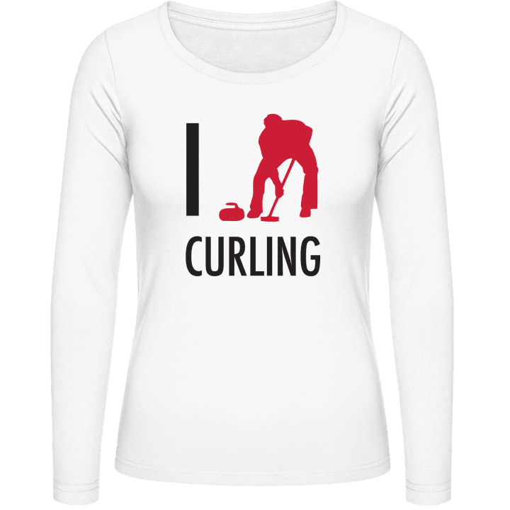 I Love Curling Langermet skjorte for kvinner contain pic