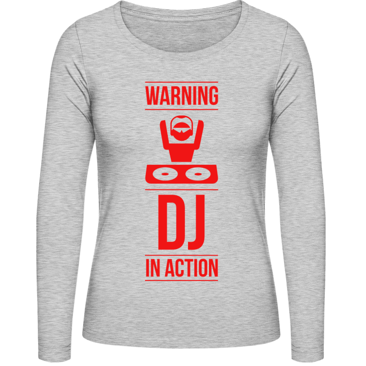 Warning DJ in Action Vrouwen Lange Mouw Shirt contain pic