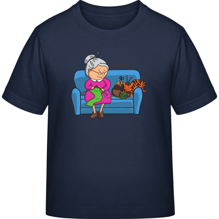 Grandma Knitting Comic T-shirt til børn 0 image