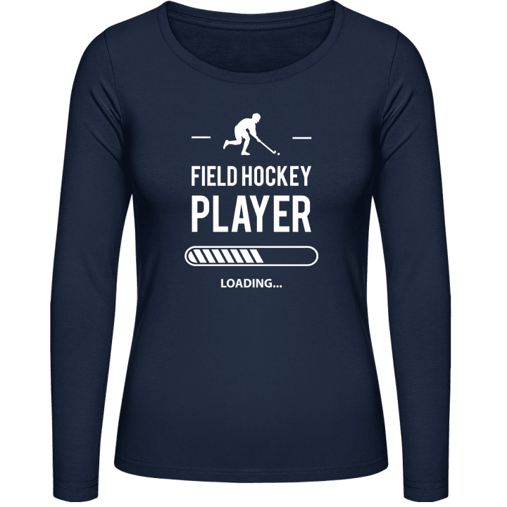 Field Hockey Player Loading Langermet skjorte for kvinner contain pic