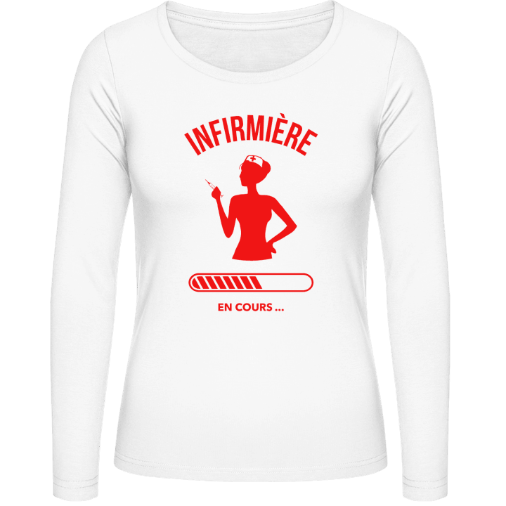 Infirmière en cours Langermet skjorte for kvinner contain pic