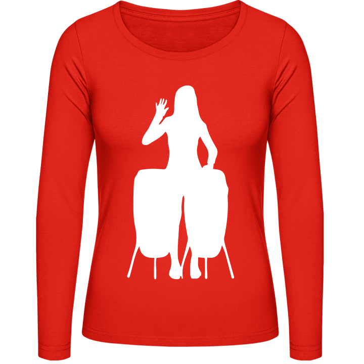 Percussion Silhouette Female T-shirt à manches longues pour femmes contain pic