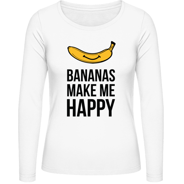 Bananas Make me Happy Langermet skjorte for kvinner contain pic