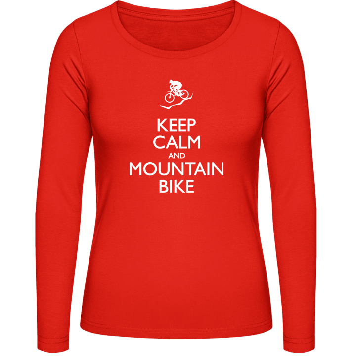 Keep Calm and Mountain Bike Langermet skjorte for kvinner contain pic
