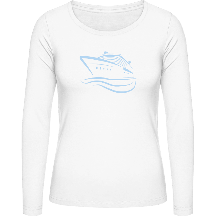 Boat On Sea Langermet skjorte for kvinner 0 image