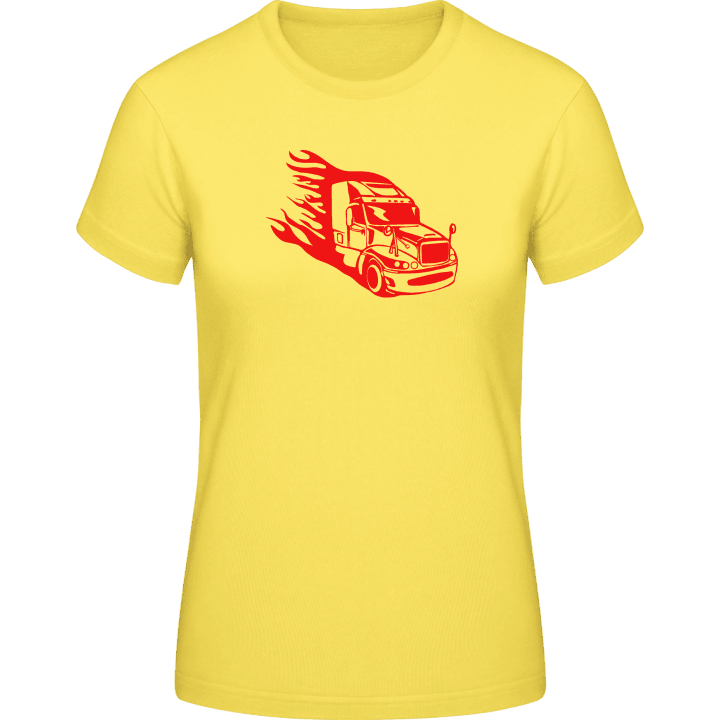 Truck On Fire Frauen T-Shirt contain pic
