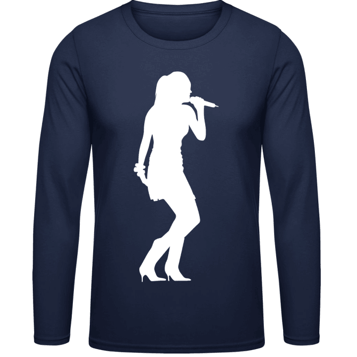 Singing Woman Silhouette Long Sleeve Shirt contain pic