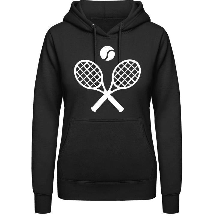 Crossed Tennis Raquets Felpa con cappuccio da donna contain pic