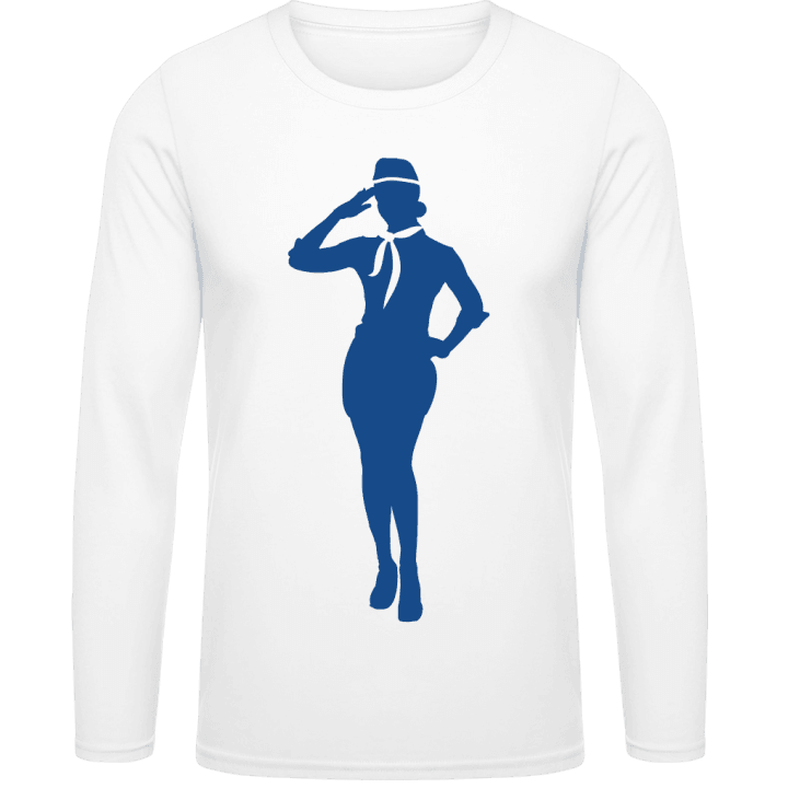 Stewardess Silhouette Long Sleeve Shirt 0 image