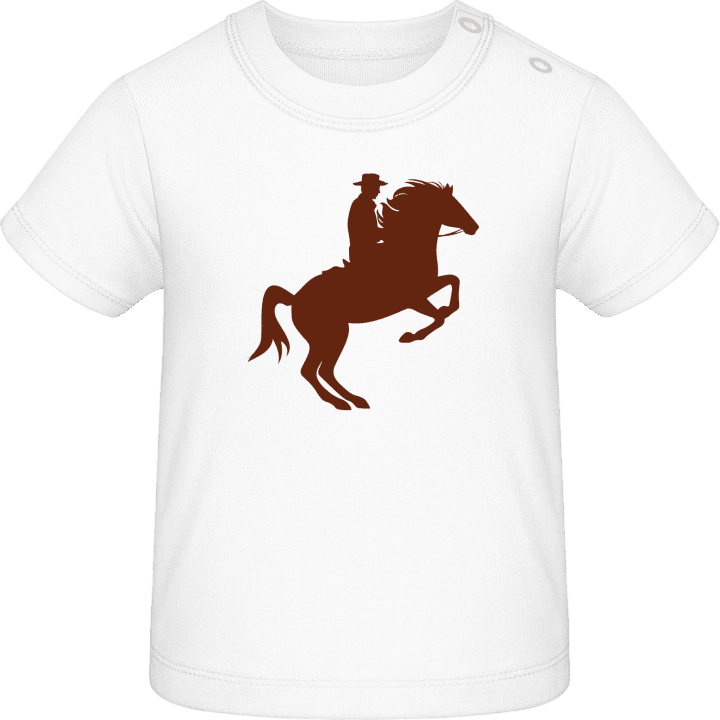 Cowboy Riding Wild Horse Baby T-Shirt contain pic