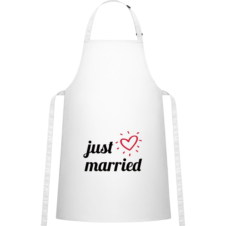 Just Married Heart Kitchen Apron contain pic