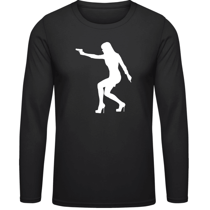Sexy Shooting Woman On High Heels T-shirt à manches longues 0 image