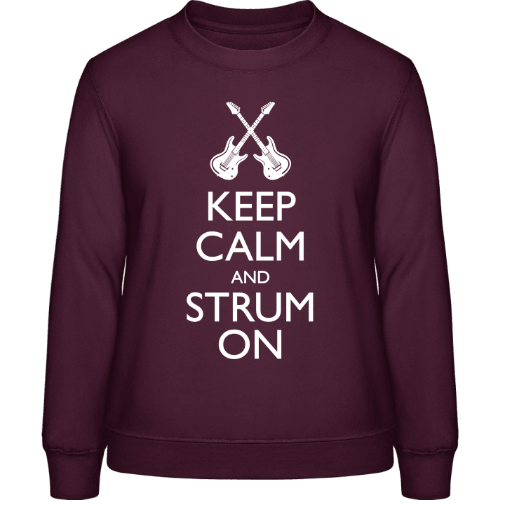 Keep Calm And Strum On Sweatshirt för kvinnor contain pic