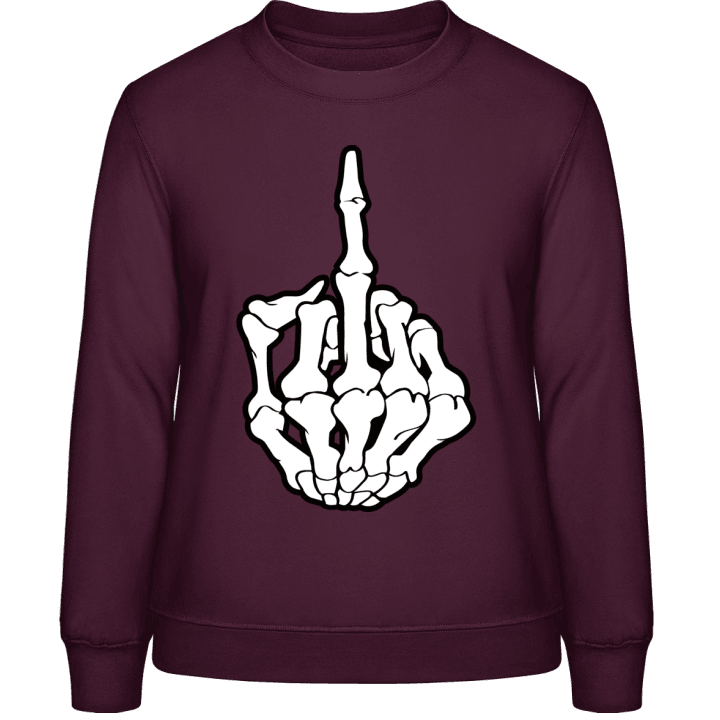 Skeleton Obscene Gesture Sweatshirt för kvinnor contain pic