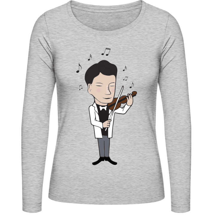 Violinist Illustration Vrouwen Lange Mouw Shirt contain pic