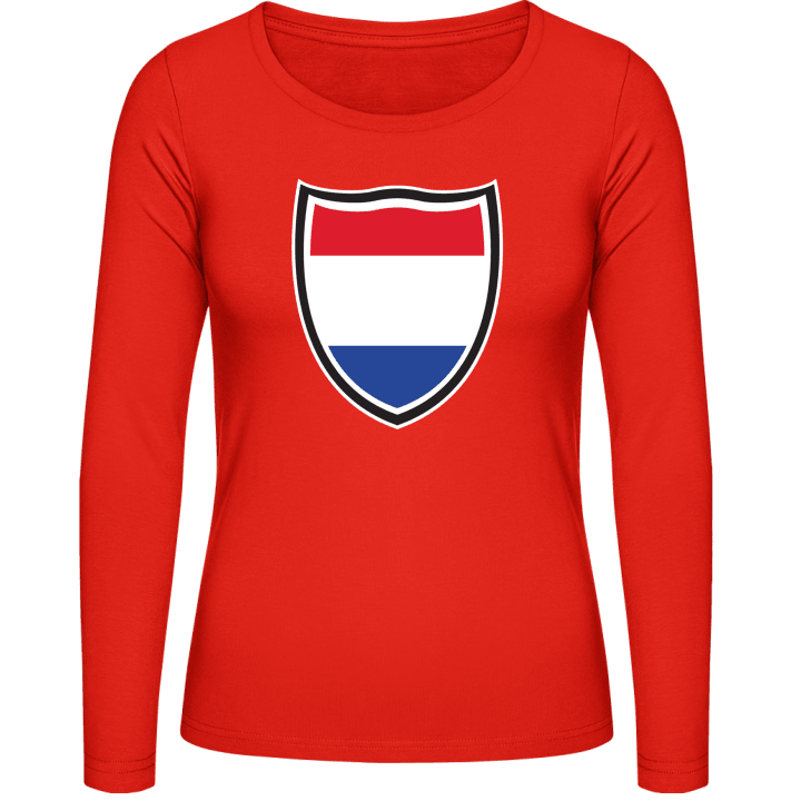 Netherlands Shield Flag Langermet skjorte for kvinner contain pic