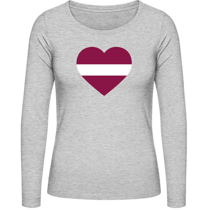 Latvia Heart Flag Langermet skjorte for kvinner contain pic
